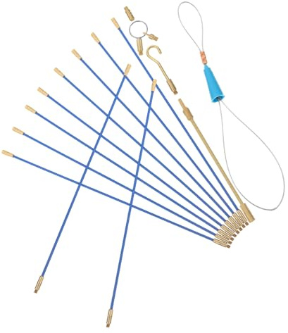 DIYEAH Fiberglass Cable Pulling Kit with Transparent Copper Tube Wire Fishing Tools for Electrical and Installations Multifunctional Fish Tape Protecting Cables Through Walls and Ducts