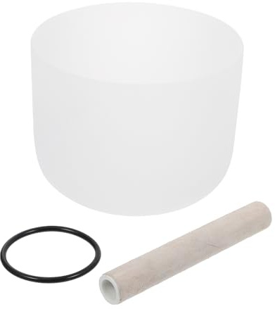 BAZEITFLOW Chakra Kristall Klangschale Weiß Meditation Bowl mit Stick Heilender Klang Musik Instrument für Yoga Entspannung und Wohnraumdekoration