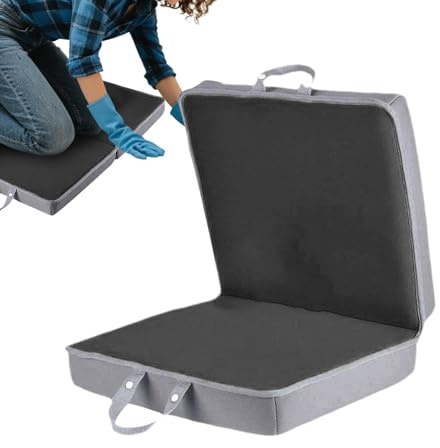 Nybhyjka Almohadillas de rodillas para el trabajo, cojín de rodillas con asas, tapete plegable grueso antideslizante de 23.6 x 13.3 x 2.2 pulgadas para limpiar yoga, patio, baño, trabajo en el suelo