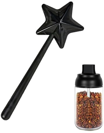 HohuzSruk 6 bottiglie per condimenti a forma di bacchetta a forma di stella, 18 cm, dispenser per spezie a forma di stella, con 3 fori, ricaricabili, sale e pepe, shaker per condimenti, bastoncini