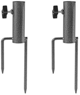 SEIWEI 2 tasselli per ombrelloni da patio, supporto a trivella per erba macinata, supporto per ombrellone per giardino, spiaggia, cortile, picnic, pesca