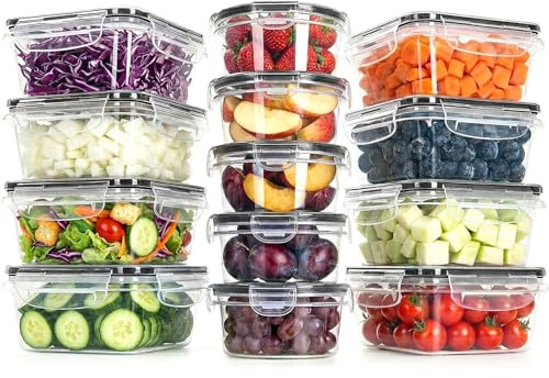 Haushaltszauber® Frischhaltedosen Set – 13-teilig (8 quadratische 0,55 L & 5 runde 0,24 L) | Kleine luftdichte Dosen | BPA-frei, stapelbar & transparent | für Küche, Kühlschrank & unterwegs