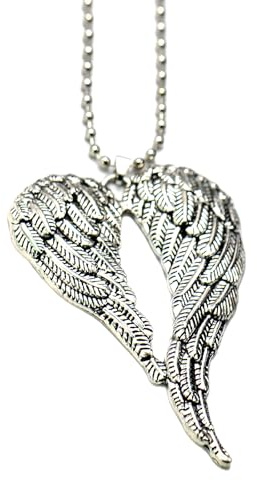 Auto Rückspiegel Anhänger, Engel Flügel Deko in Silber, Hängendes Ornament für Innenspiegel, Auto Deko Innenraum Autozubehör als Glücksbringer Geschenk für Fahrer & Fahrerinnen