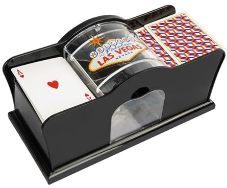 Manueller Kartenmischer, Manuelle Mischmaschine, Kartengeber Für Blackjack Und Poker, Spielkartenmischer, Kartenspiel, 2 Decks Im Lieferumfang Enthalten, Einfache Bedienung, Tragbar Und Praktisch Für
