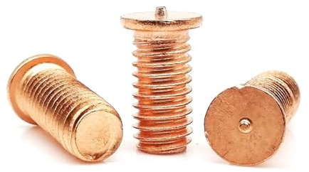 Pernos de soldadura, 5/10/25pcs M3 M4 M5 M6 M8 M10 Carbon Steel Brass Copper Plated Weld Screw(35mm,25pcs M5)