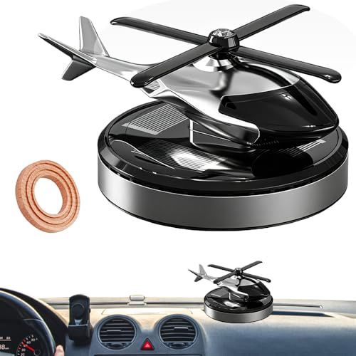 KQWVZ Ambientador Para Coche, Fresadoras De Aire Solar Para Automóviles, Helicóptero Giratorio, Hélice De Rotación Automática Solar, Adornos De Aleación Para Salpicadero De Coche