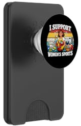 I Support Womens Sports Funny Cleaning Lady Housekeeping PopSockets PopWallet for MagSafe