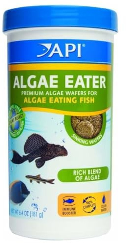 API Algae Eater Pea Protein Natural Pre-Biotic Algae Wafer with spirulina for Algae Eating Fish (6.4 Oz)