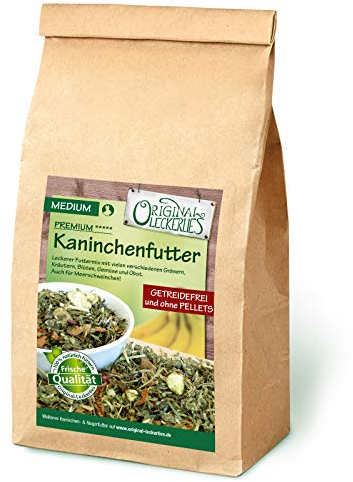 Original-Leckerlies: Premium Kaninchenfutter - medium 2,5 kg, ***TOP Qualität*** GETREIDEFREI Kaninchenfutter, Nagerfutter, Meerschweinchenfutter, Naturprodukt für Nager ohne Pellets
