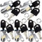 Ltsstoreuk - Paquete de 5 cerraduras de seguridad para buzón, cajón, armario, 30 mm con 10 llaves, cada cerradura con la misma llave