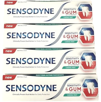 4er Pack - Sensodyne Zahnpasta - Empfindlichkeit & Zahnfleisch (Gevoeligheid & Tandvlees) - 75 ml
