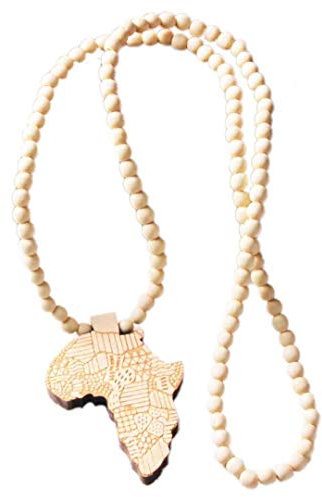 Culer Girls' Afrikanische Karte Holz-anhänger-halskette Afrika Hip-hop-ketten Valentinstag-geschenk