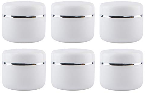 VASANA 6PCS 250g/250ml Empty Cosmetic Jars Containers with Inner Liners and Dome Lids Empty Face Cream Lotion Storage Container Pot Case for Lip Balm Make Up Eye Shadow Powder