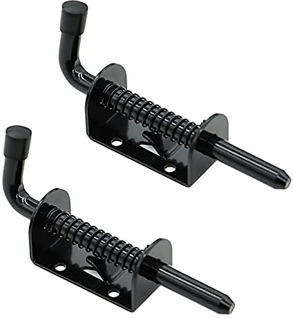 2 Packs 5 Inch Spring Loaded Barrel Bolt Latch Pin, Heavy Duty Steel Sliding Door Lock for Doors/Cabinets/Chests, 2mm Thickened Interior and Outdoor Solid Hardware Latch