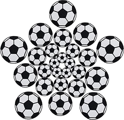 25 Stück Fußball Stickereien Aufnäher Fußball Aufnäher Aufnähen Fußball Sport Aufbügeln Auf Nähen Stoff für Socken Hangdbags Art Craft Pants für Kinder, Jeans, Kleidung, Reparatur, Dekoration