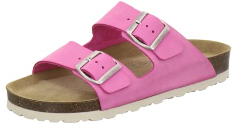 AFS-Schuhe 2100 - Ciabatte da donna alla moda, in vera pelle, realizzate in Germania, Fucsia Nubuk, 39 EU