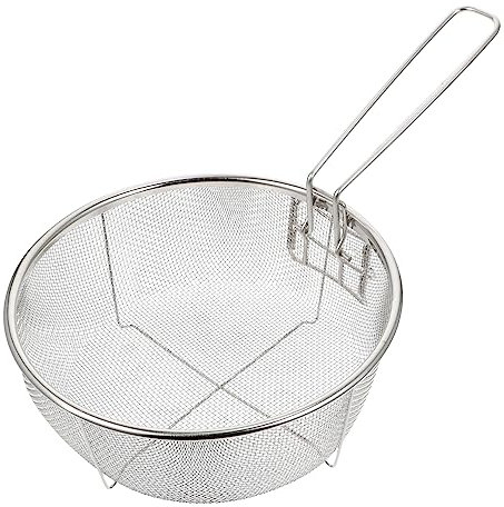 Cabilock 1stk Frittierkorb Aus Edelstahl Lebensmittelkorb Aus Mesh Taco-friteusenkorb Korb Für Pommes Frites Fischkorb Truthahn Friteusen Frittierkörbe Rostfreier Stahl Mit Griff Werkzeug