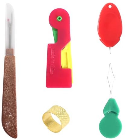 Nadeleinfädler, 5 Stück Nähmaschinen Nadeleinfädler mit Nahttrenner und Fingerhut, Kunststoff Nähnadeln Einfädler für Nähnadeln Nähmaschinen Zubehör für DIY Nähmaschinen