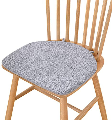 Rutschfeste Esszimmerstuhl-Sitzkissen, Set mit 2 Stück, Kissen für Holzstühle mit Bolzenverschluss, einfarbig, Sitzpolster für Garten, Büro, Wohnzimmer, bequem und stilvoll