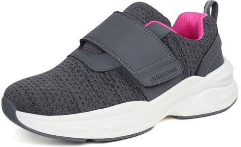 Ortho+rest Damen Diabetikerschuhe mit verstellbarem Verschluss Orthopädische Gehschuhe Ödem Schuhe für geschwollene Füße (39,Grey)