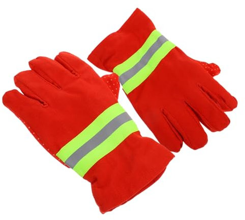 SOLUSTRE Feuerwehr Rettungshandschuhe Flammschutz Handschuhe Rutschfest Atmungsaktiv Isolierend Feuerwehr Schutzhandschuhe Für Sicherheitsarbeit Unisex Einheitsgröße Orange