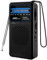 Radio Portatil Pequeña, Radios Am/FM Reproductor con práctico mosquetón, se Conecta a los Auriculares, Versátil, Negro