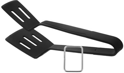 Sewroro Pince Cuisine Multifonction en Silicone Noire Résistante à la Chaleur Spatule et Pince à Steak 2-en-1 pour Cuisson Service et Barbecue Outil Pratique pour Poêle Antiadhésive 1