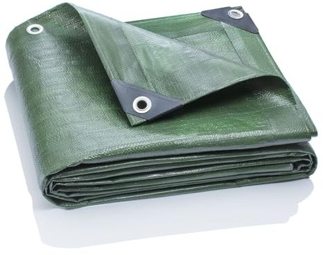 GardenMate 3x3m 200g/m² Premium Gewebeplane Abdeckplane Schutzplane Bootsplane Grün schwere Qualität
