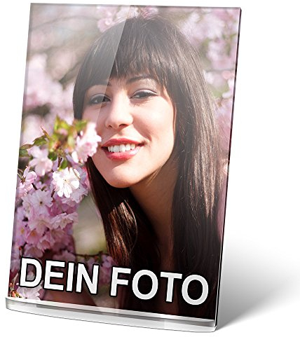 PhotoFancy® - Acryl Glas mit Foto Bedrucken - Acrylglas Personalisieren - Foto-Aufsteller mit eigenem Motiv selbst gestalten (12 x 17 cm)