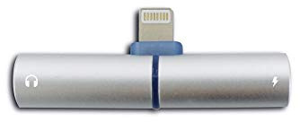 Metronic Kaorka - Adaptador 2 en 1 para Apple iPhone (Lightning a Jack 3.5 mm/Lightning) Color Plata
