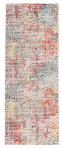 RugVista Monet Teppich, 80 x 200 cm, Mehrfarbig | Moderne, Rechteckig, Niedriger Stapel, Nur chemische Reinigung, Oeko-Tex 100, Wohnzimmer, Esszimmer, Schlafzimmer, Küche