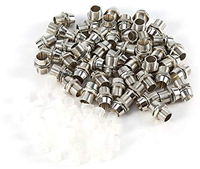 Nikou LED Lampen Halterung, 50 Stück Silber LED Fassung Halter, 5mm Lampenfassung Panel Display Halterung Halter Sockel Gewindebefestigung Größe 8mm
