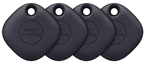 Samsung Galaxy SmartTag Bluetooth Item Finder and Key Finder, 120m Finding Range, Black (UK Version), 4 Count ( Pack of 1)