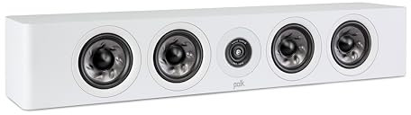 Polk Audio Reserve Series R350 Slim Center Channel Loudspeaker, Doubles as Left/Right Surround Speaker, 1 Pinnacle Ring Tweeter & Four 4 Turbine Cone Woofers, Dolby Atmos & IMAX Enhanced, White