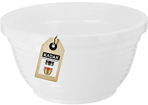 KADAX Ciotola fatta di plastica, ciotola di fiori rotondi, fioriere resistenti alle intemperie per l'esterno, guscio tomba, guscio a sfera leggera per fiori, ciotole di pianta (⌀ 20 cm, bianco)