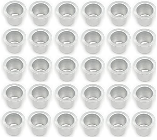 30 Stück Mini Kerzeneinsatz Mini Kerzenhalter Deko Kerzenständer Kerzentüllen Metall Deko Kerzenständer für Baumkerzen Silber Aluminium Kerzenhalter Set Teelichthalter für Stabkerzen und Tafelkerzen