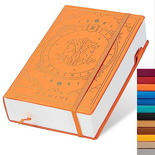 Constellations Notizbuch, A5, gepunktet, Hardcover, 100 g/m², 400 Seiten, Schreibpapier, Bullet Organizer, Notizbuch für Damen, Herren, Jugendliche (Zwillinge)