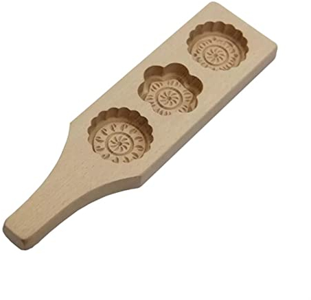 JKUHA Wooden Mooncake Mold Traditional Mid-autumn Festival Moon Cake Mould Flower Shape Handmade Tool