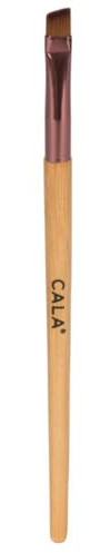 CALA. Pennello Trucco Cala Naturale Bamboo Brown/Liner Brush. Pennello smussato per sopracciglia e eyeliner, ideale per pomate, polveri e creme, manico ergonomico in bamboo 1 pz.