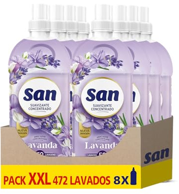 SAN LAVANDA | Suavizante Ropa Lavadora Líquido Concentrado | Pack de 8 x 59 Lavados = 472 Dosis