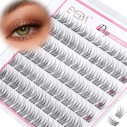 EMEDA DIY fransförlängningar mix D curl 11mm 10mm 12mm Individuella klusterfransar med pincett Supertunnt band DIY ögonfransar Återanvändbara naturliga falska fransar fransar kluster (D03)