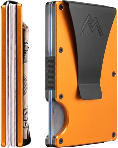 Mountain Voyage Co - Minimalistisk kreditkortshållare för män, matt orange, minimalistisk