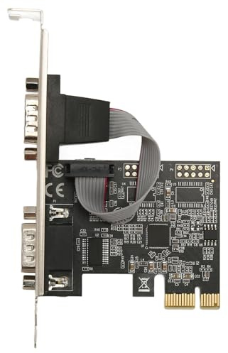 2 Port PCI Express RS232 DB9 Serielle Portkarte für XP, Vista, 7, 8.x, 10, 11 32/64bit für Linux, Serielle PCIe-Erweiterungskarte, Serielle PCIe-Host-Controllerkarte