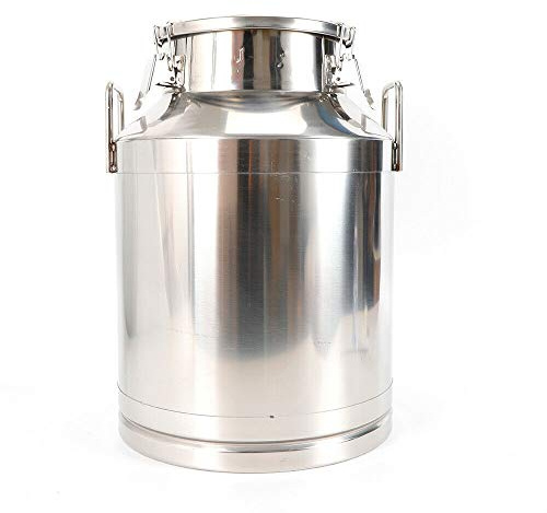 50L/13.3 Gallon Stainless Steel Milk Can - Heavy Duty Milk Jug Milk Bucket Wine Pail Bottle SS Liquid Container Storage W/Embedded Silicone Sealed Lid for Grease, Ghee, Milk, Coffee