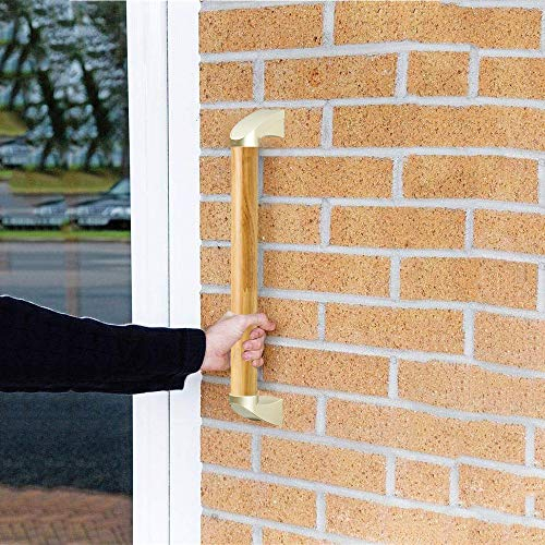 LeGDOr Haltegriffe aus Holz für den Außenbereich, wasserdichter Haltegriff für Badezimmer, Sicherheitshandlauf für den Außenbereich, Rutschfester Griff für Flur/Treppe/Tiefgarage/Toilette34 cm