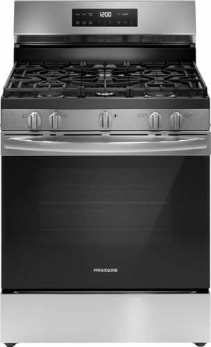 Frigidaire 30 in 5 Burner Freestanding Gas Range in Stainless Steel with Quick Boil and Steam Clean