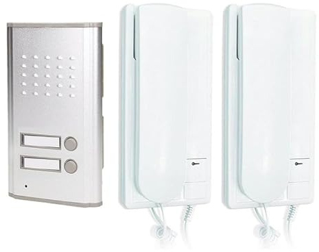 KIT CITOFONO BIFAMILIARE COMPLETO DI POSTO ESTERNO ED INTERNO 2/4 FILI APRIPORTA CANCELLO