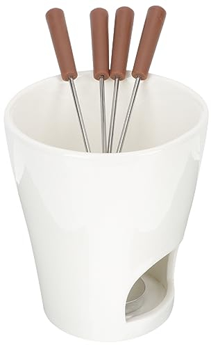 COLLBATH Ceramic Chocolate Melting Furnace for Fondue Multifunction Pot Melter Butter Warmer Bowl for Chocolate Fountains at Parties