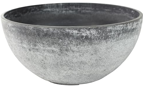 Pflanzschale Nova D35 cm in Beton – Nachhaltige Gartendeko aus recyceltem Kunststoff und Steinmehl, Ökologisches Design für Außenbereiche