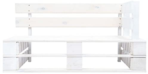 Homgoday Banc d'angle en palettes pour jardin en bois blanc